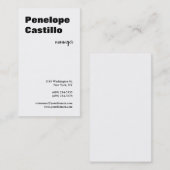 Professioneel, eenvoudig, stijlvol, zwart en wit visitekaartje (Voorkant / Achterkant)