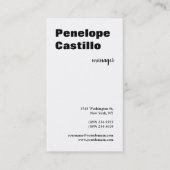 Professioneel, eenvoudig, stijlvol, zwart en wit visitekaartje (Voorkant)