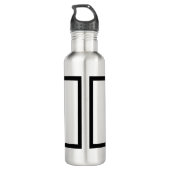 Professioneel, eenvoudig, stijlvol, zwart en wit waterfles  (Achterkant)