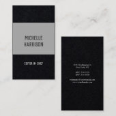 Professioneel, eenvoudig stijlvol zwart grijs visitekaartje (Voorkant / Achterkant)