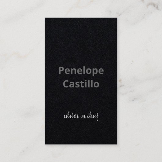 Professioneel, eenvoudig stijlvol zwart grijs visitekaartje (Voorkant)