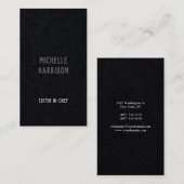 Professioneel, eenvoudig stijlvol zwart grijs visitekaartje (Voorkant / Achterkant)