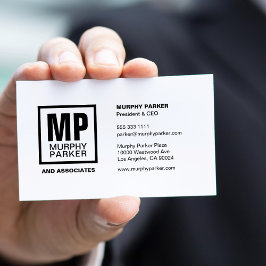 Professioneel, eenvoudig vierkant monogram Logo Visitekaartje