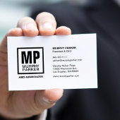 Professioneel, eenvoudig vierkant monogram Logo Visitekaartje