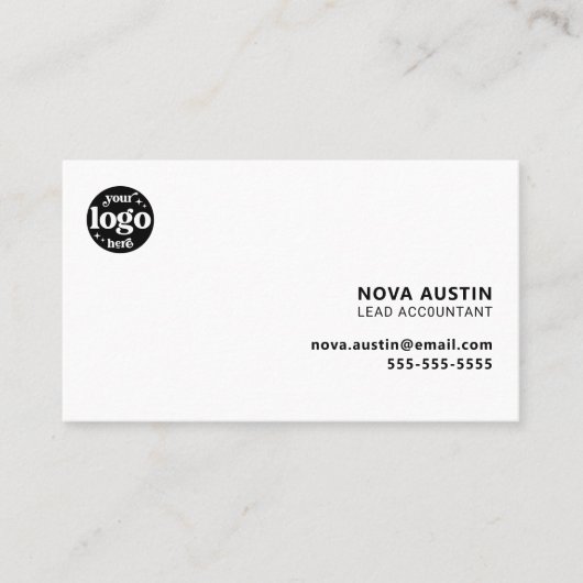 Professioneel Eenvoudig Wit Minimaal Ontwerp met L Visitekaartje (Voorkant)