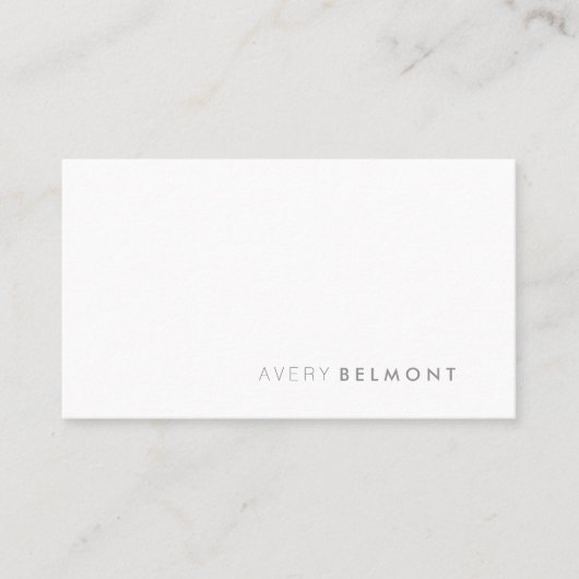 Professioneel, eenvoudig wit minimalistisch visitekaartje (Voorkant)