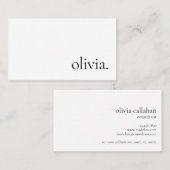 Professioneel, eenvoudig wit minimalistisch visitekaartje (Voorkant / Achterkant)