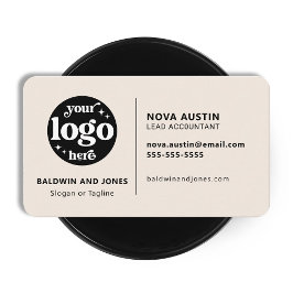 Professioneel eenvoudig wit modern design met Logo Visitekaartje