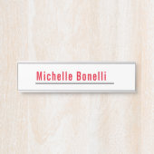 Professioneel, eenvoudig wit, modern deurbordje (Voorkant)