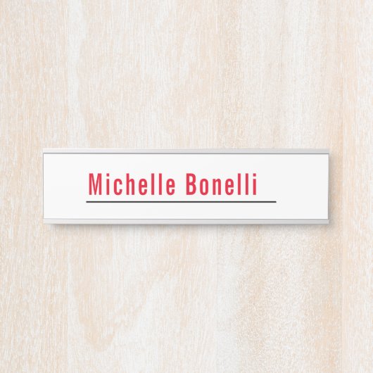 Professioneel, eenvoudig wit, modern deurbordje (Voorkant)