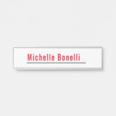 Professioneel, eenvoudig wit, modern deurbordje (Voorkant)