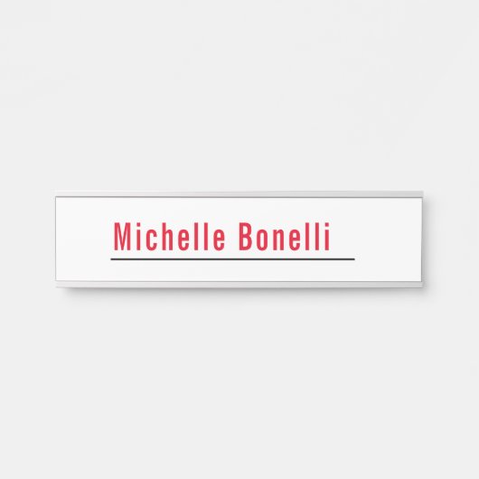 Professioneel, eenvoudig wit, modern deurbordje (Voorkant)