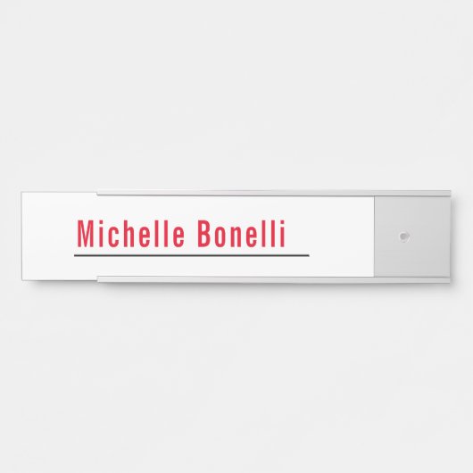 Professioneel, eenvoudig wit, modern deurbordje (Voorkant)