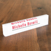 Professioneel, eenvoudig wit, modern naambordje (Zijkant)