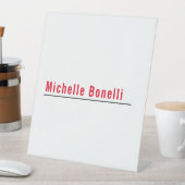 Professioneel, eenvoudig wit, modern reclamebord met voetstuk (Insitu)