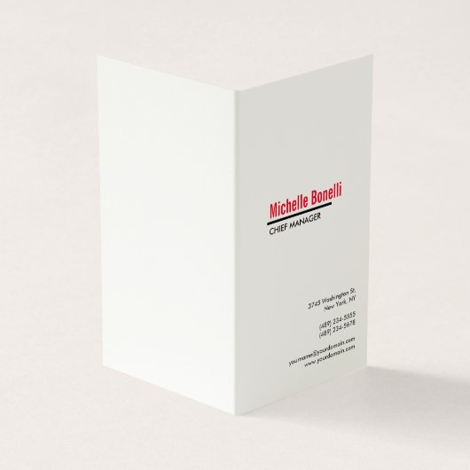 Professioneel, eenvoudig wit, modern visitekaartje (Buitenkant)