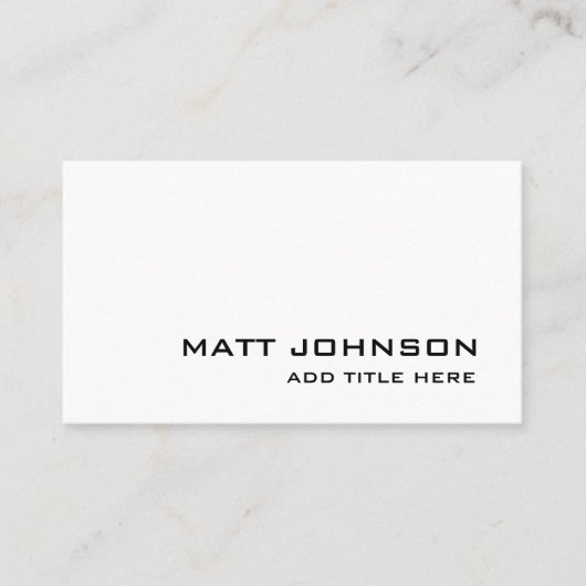 Professioneel, eenvoudig wit Visitekaartje (Voorkant)