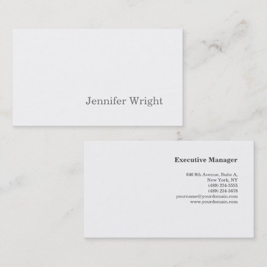 Professioneel, eenvoudig wit visitekaartje (Voorkant / Achterkant)