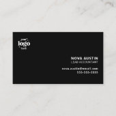 Professioneel eenvoudig zwart minimalistisch ontwe visitekaartje (Voorkant)