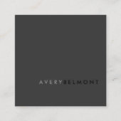 Professioneel, eenvoudig zwart minimalistisch vier vierkante visitekaartje (Voorkant)