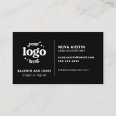 Professioneel eenvoudig zwart modern design met Lo Visitekaartje (Voorkant)