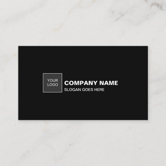 Professioneel, eenvoudig zwart-wit bedrijf visitekaartje (Voorkant)