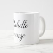 Professioneel, eenvoudig zwart-wit grote koffiekop (Voorkant rechts)