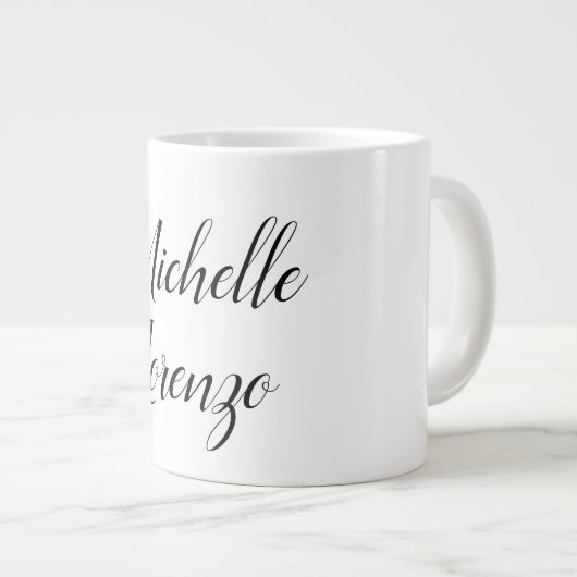 Professioneel, eenvoudig zwart-wit grote koffiekop (Voorkant rechts)