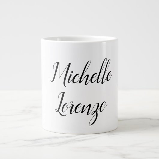 Professioneel, eenvoudig zwart-wit grote koffiekop (Voorkant)