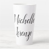 Professioneel, eenvoudig zwart-wit latte mok (Voorkant)