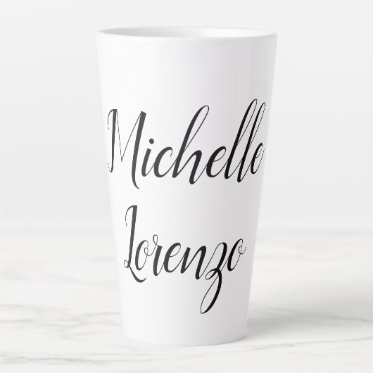 Professioneel, eenvoudig zwart-wit latte mok (Voorkant)