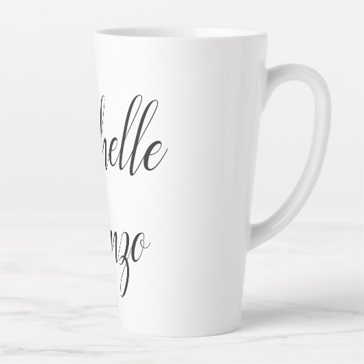 Professioneel, eenvoudig zwart-wit latte mok (Rechts)