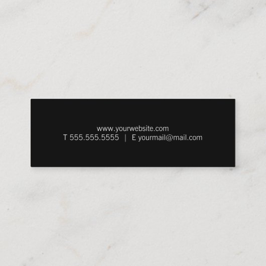 Professioneel, eenvoudig zwart-wit mini visitekaartje (Achterkant)