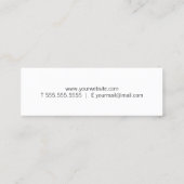 Professioneel, eenvoudig zwart-wit mini visitekaartje (Achterkant)