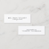 Professioneel, eenvoudig zwart-wit mini visitekaartje (Voorkant / Achterkant)