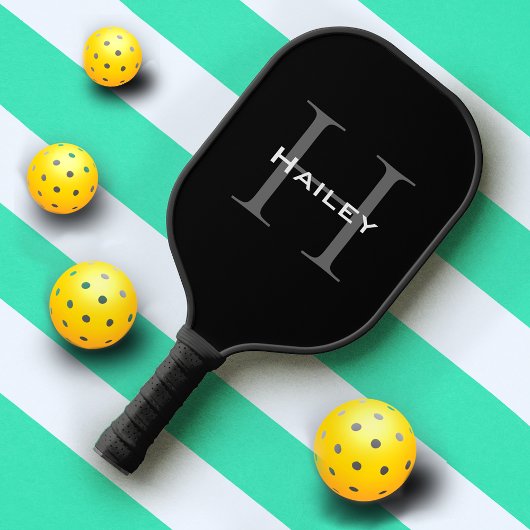Professioneel Eenvoudig zwart-wit Monogram Pickleball Paddle