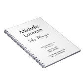 Professioneel, eenvoudig zwart-wit notitieboek (Rechterzijde)