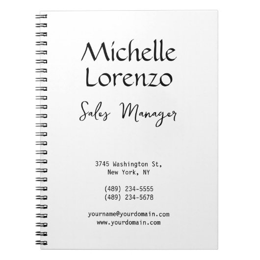 Professioneel, eenvoudig zwart-wit notitieboek (Voorkant)