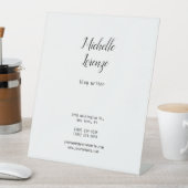 Professioneel, eenvoudig zwart-wit reclamebord met voetstuk (Insitu)