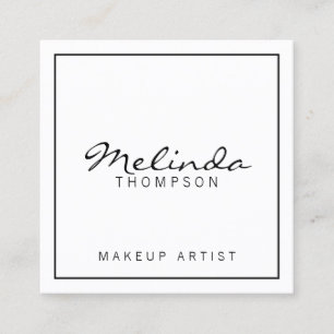 Professioneel, eenvoudig zwart-wit vierkante visitekaartje