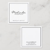 Professioneel, eenvoudig zwart-wit vierkante visitekaartje (Voorkant / Achterkant)