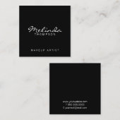 Professioneel, eenvoudig zwart-wit vierkante visitekaartje (Voorkant / Achterkant)