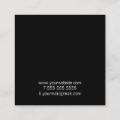 Professioneel, eenvoudig zwart-wit vierkante visitekaartje (Achterkant)