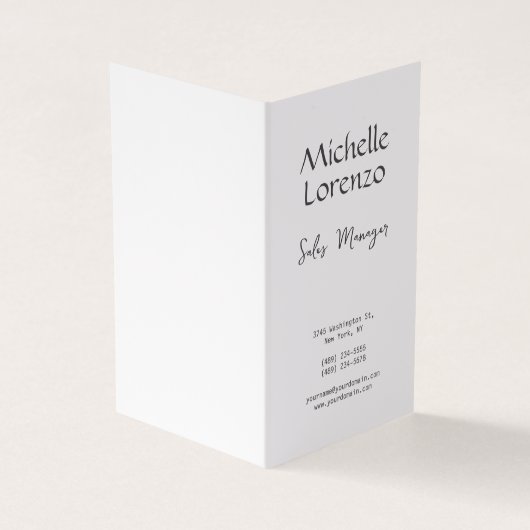 Professioneel, eenvoudig zwart-wit visitekaartje (Buitenkant)