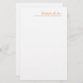 Professioneel Eenvoudige Gewone Calligrafie Naam Briefpapier (Voorkant / Achterkant)