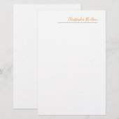 Professioneel Eenvoudige Gewone Calligraphy Naam Briefpapier (Voorkant / Achterkant)