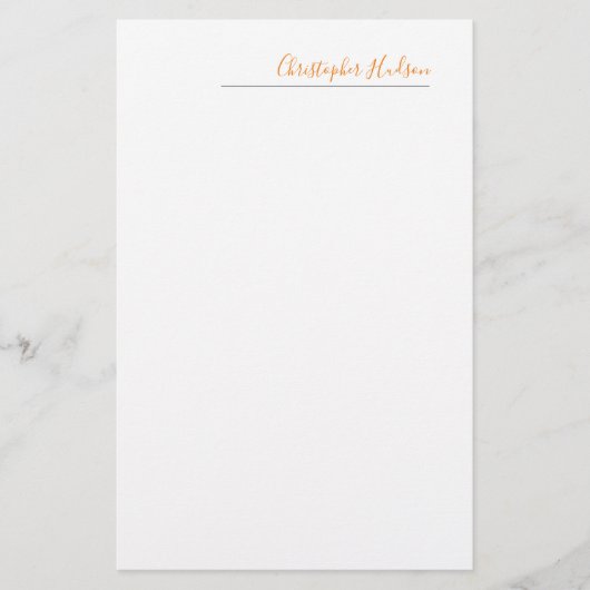 Professioneel Eenvoudige Gewone Calligraphy Naam Briefpapier (Voorkant)