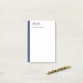 Professioneel effen minimalistisch modern blauw wi post-it® notes (Op bureau)