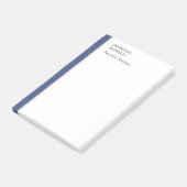Professioneel effen minimalistisch modern blauw wi post-it® notes (Schuin)