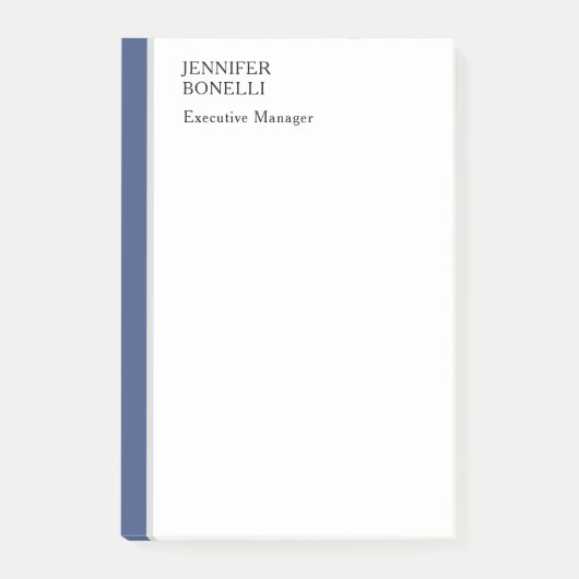 Professioneel effen minimalistisch modern blauw wi post-it® notes (Voorkant)